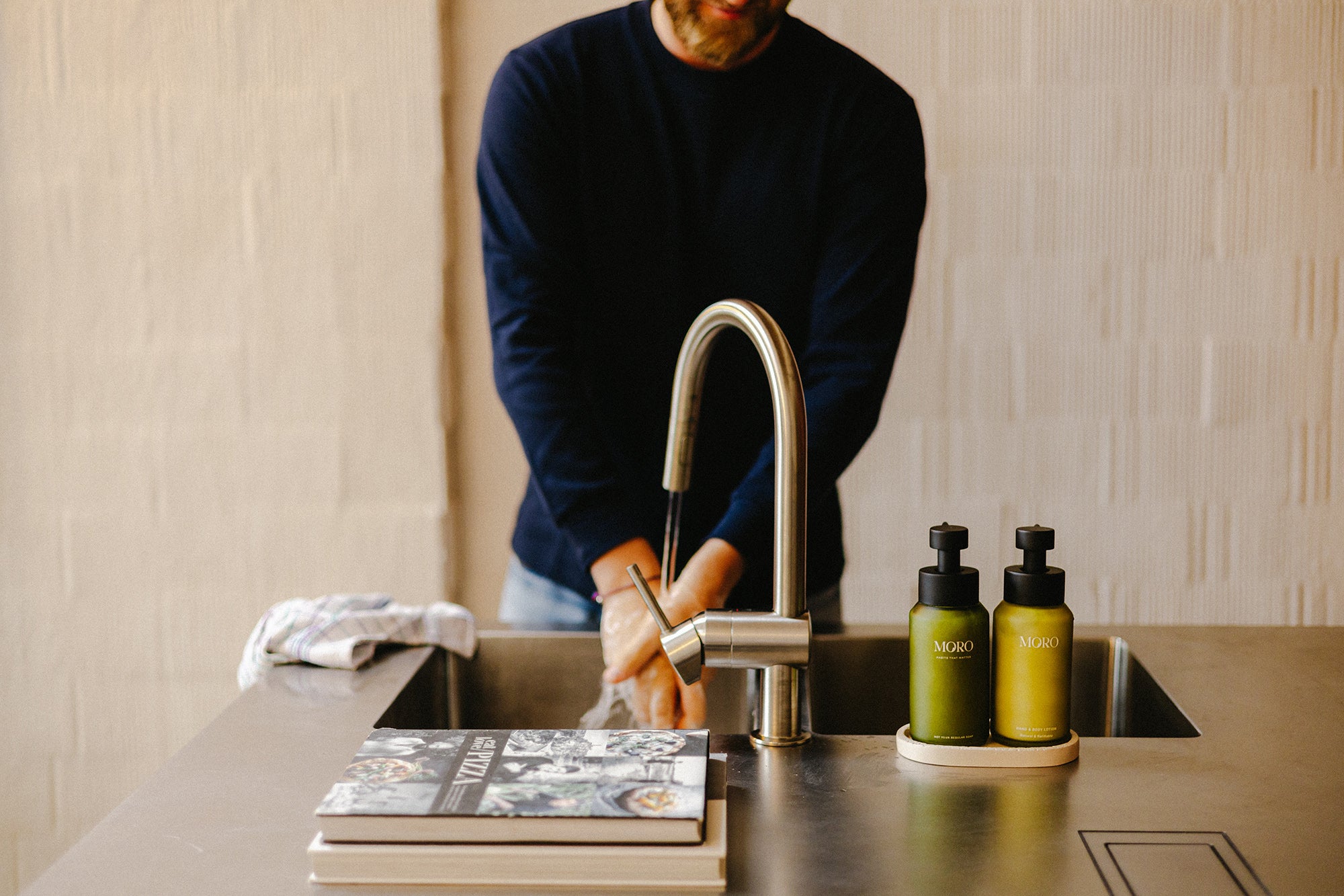 MORO refillable hand wash in an interior